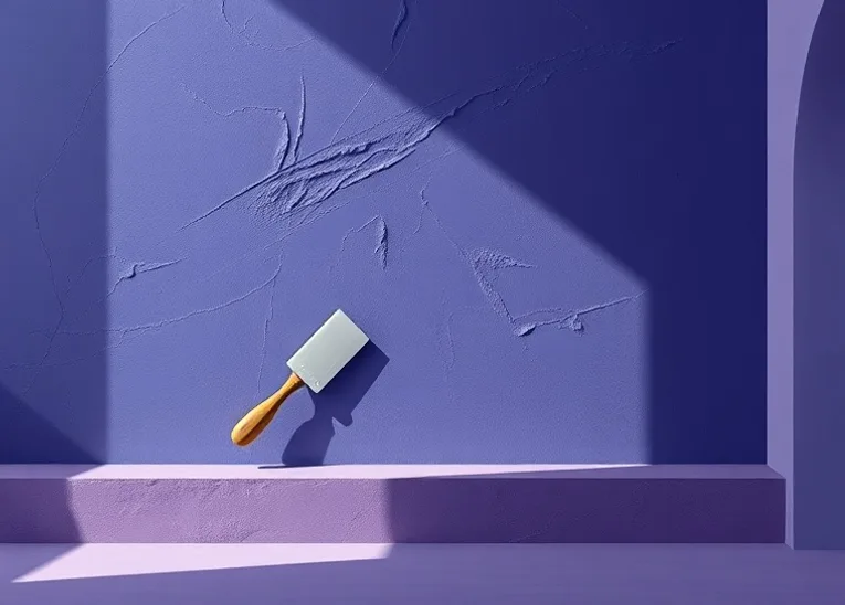 Application d'un enduit décoratif à la lisseuse sur un mur