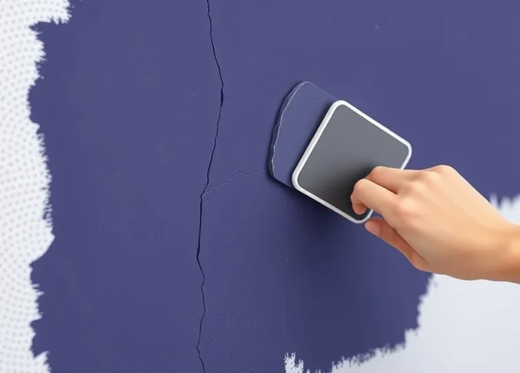 Ponçage et rebouchage des fissures avant mise en peinture