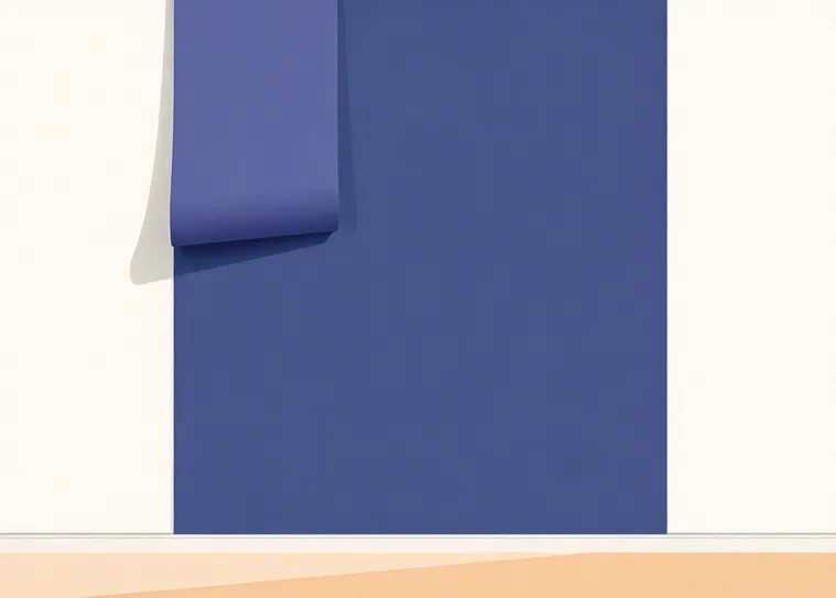 Pose de papier peint, rouleau et brosse à maroufler